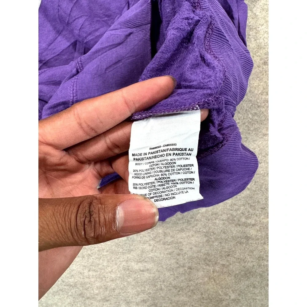Nike Hoodie Womens Small Purple Just Do It Graphic Ribbed Trim Kangaroo Pocket